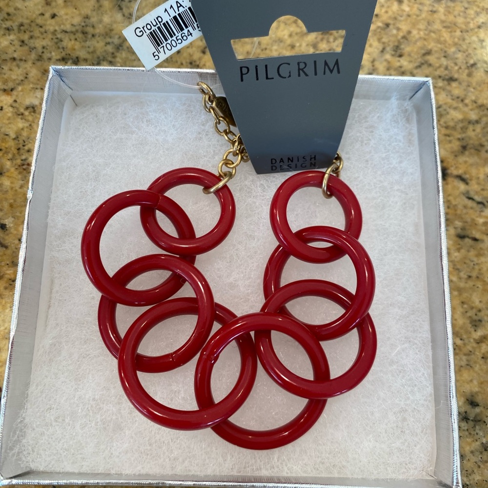 NEW PILGRIM DENMARK RED RING BRACELET